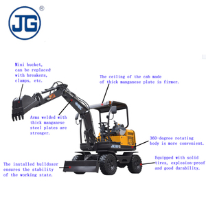 Herramienta de excavación para centro comercial, <span class=keywords><strong>mini</strong></span> excavadora con ruedas para excavación de tierra civil, 30S - Product Image 2