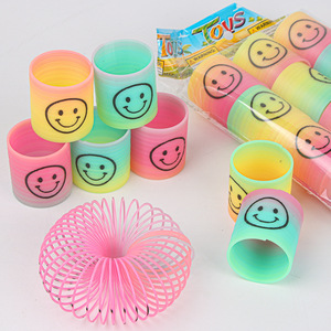 Mini anneau arc-en-ciel avec visage souriant, 2.8x3.5cm, anneau magique télescopique pour enfants de 4 à 6 ans, jouet - Product Image 1