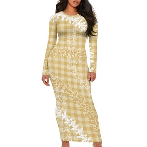 Dropshipping ropa mujer suministro de fábrica impresión bajo demanda diseño único traje sus preferencias Vestido de manga larga para mujer - Product Image 1