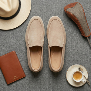 Mocassins Penny Loafers en <span class=keywords><strong>daim</strong></span> et cuir de vachette pour hommes, chaussures plates décontractées et confortables - Product Image 1