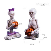 Ornement en résine de squelette d'Halloween transfrontalier, lanterne citrouille, accessoire photo, pièce décorative pour festival effrayant, bar et escape room