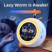 Réveil portable sans fil avec écran tactile LCD, haut-parleur Bluetooth 5.0, longue autonomie, affichage vocal et minuterie en plastique