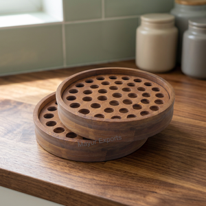 Bandeja de Comunión de Madera Maciza Elegante de Primera Calidad con Acabado Pulido al Aceite para Servicios Religiosos Tradicionales Precio al por Mayor - Product Image 3