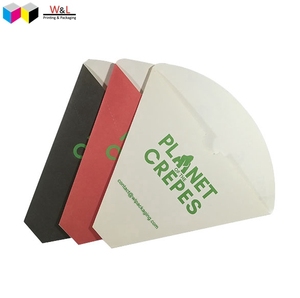 Boîte d'emballage pour crêpes en papier en forme de cône de qualité alimentaire recyclable taille personnalisée conception personnalisée porte-boîte conteneur de transport pour aliments - Product Image 1