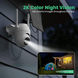 Caméra Wifi 5MP avec support de panneau solaire, vision nocturne couleur, caméra extérieure étanche IP65, usine chinoise à Shenzhen - Product Image 2