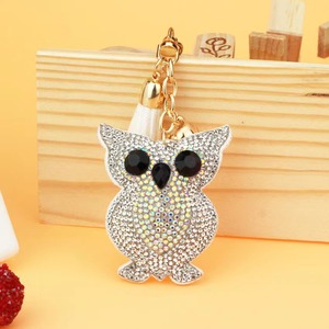 Đáng Yêu Động Vật Cú Móc Khóa Bling Pha Lê Rhinestone Túi Quyến Rũ Mặt Dây Chuyền Vòng Chìa Khóa Da Tua <span class=keywords><strong>Owl</strong></span> Túi Trang Trí - Product Image 3