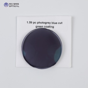 Lentes Ópticas Fotocromáticas de Alta Calidad Personalizadas de Fábrica al por Mayor, Lentes con Recubrimiento Verde y Protección Contra Luz Azul, 1.59 PC, Fotogris - Product Image 3