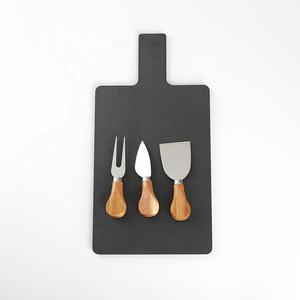 ชุดมีดหั่นชีสทำจากกระดานชนวนเป็นมิตรต่อสิ่งแวดล้อมพร้อมด้ามจับสำหรับจัดแสดงเค้กชีส<span class=keywords><strong>ผล</strong></span><span class=keywords><strong>ไม้</strong></span> - Product Image 2