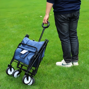 Stylish Graphite Black <b>Camping</b> Aesthetic Folding Wagon for Glamping Outdoor Picnic Fashion Garden <b>Trolley</b> Heavy Duty Cart - Product Image 3
