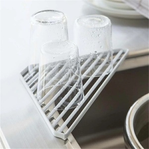 Modern Eco-Friendly Kitchen Bathroom Sink Corner Drain Rack with Cup Holder and Sponge Rack for Hotel Use - Product Image 2