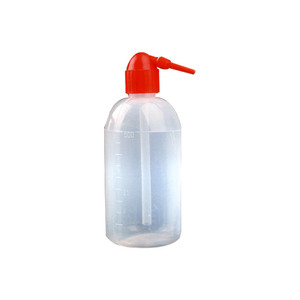 Botella de Lavado O'Kayme de 500 ml, Plástico Cilíndrico con Tapa Roja, para Uso en Laboratorio - Product Image 2