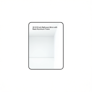 Espejo de Baño Rectangular de 24 x 32 Pulgadas con Marco de Aluminio Negro, Diseño Minimalista para Colgar en la Pared - Product Image 1
