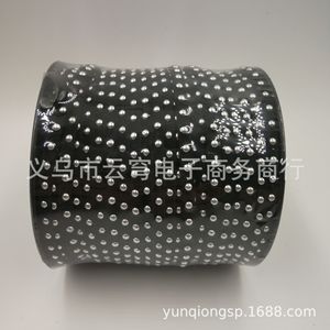 Cinta de terciopelo negro con puntos plateados de 5 mm de ancho, rollo de 50 m para la fabricación de joyas y decoración artesanal - Product Image 3