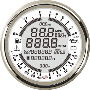 Nuevo Medidor Multifunción ECMS Negro de 85 mm, 8-16 V, 5 Bares, Resistente al Agua IP67, <span class=keywords><strong>Bisel</strong></span> de Acero Inoxidable 316L, <span class=keywords><strong>Instrumentos</strong></span> para Barcos - Product Image 4