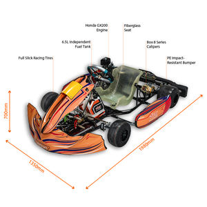 Kart de performance Vortkart <span class=keywords><strong>Enduro</strong></span> Sport <span class=keywords><strong>4</strong></span> <span class=keywords><strong>temps</strong></span> FR-200X 6,5 CV avec essieu arrière renforcé de 50 mm pour une stabilité accrue, course en extérieur - Product Image 2