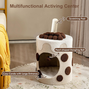 Nouvelle Conception d'Usine : Mignonne Tour de Griffoir en Sisal en Forme de Maison d'Arbre, Écologique, Emballage Carton Personnalisable - Product Image 3