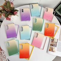 Étui de téléphone magnétique à protection intégrale avec charnière antichoc double face en cuir PU à texture dégradée esthétique pour Samsung Fold 8wide