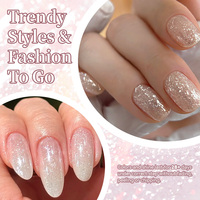 BORN PRETTY 10ml Vernis Gel Scintillant Blanc Laiteux Coloré avec Paillettes OEM Effet Gelée Pailletée pour Nail Art DIY Salon