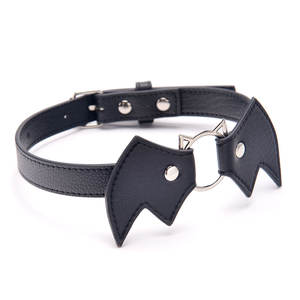 Punk gotische vleermuisvleugels vampier lederen halsband bondage Halloween kerst choker ketting - Product Image 3