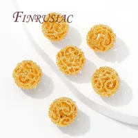 Perles d'espacement en plaqué or 18 carats 8mm 10mm perles rondes et séparateurs pour bijoux à bricoler soi-même résultats de collier et accessoires de bracelets