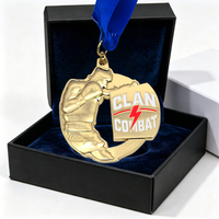 Hersteller-Großhandel: Maßgeschneiderte, geprägte Kämpfer-Box-MMA-Geschenkbox mit Band, Champion-Sportauszeichnung, Kickbox-Medaille