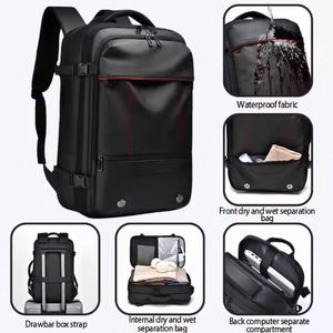 Sac à dos d'affaires extensible, sac à dos de voyage imperméable, grande capacité, sac à dos pour ordinateur portable avec chargement USB - Product Image 6