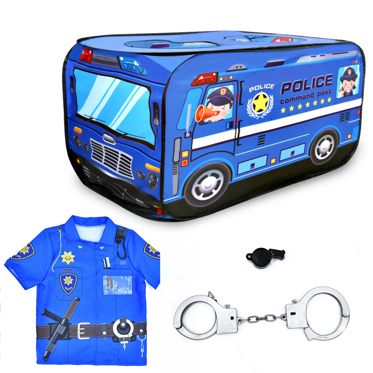 Kinder Geben Vor Spiel Zu Spielen Spielzeug Polizist Polizist Rollenspiel 