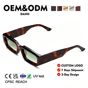 Personalized Latest for Women Polarized Luxury Ce Certified Logo Custom Frame Vintage Men's Rectangle Thick Acetate <strong>Sunglasses</strong> - Product Image 1