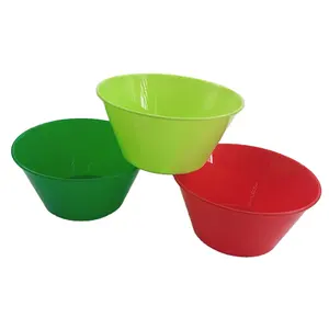 Promotional Food Grade Colorful PP Customized Round Fruit Snack Plastic Salad Bowl