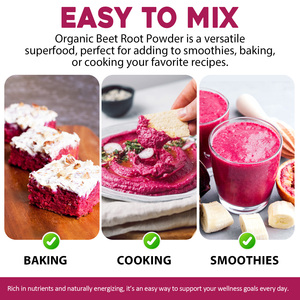 Solotree Nguyên Đỏ Củ Cải Đỏ Superfood Bột Bổ Sung Nhãn Hiệu Riêng Hữu Cơ Củ Cải Gốc Bột Cho Sinh Tố Nướng Nước Trái Cây - Product Image 4