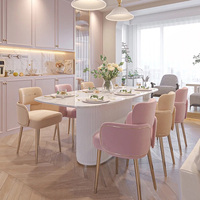 Chaise de salle à manger française, style luxe léger, crème, dossier moderne, tabouret de maquillage, chaise de salle à manger populaire sur internet