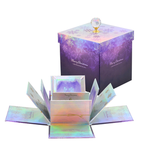 Custom design sweety packaging surprise explosion box birthday valentine gift boxes with golden knob with love explosion box