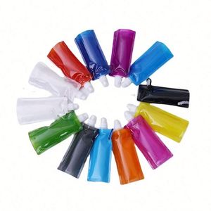 Bolsa de Agua Deportiva Plegable, Botella de Plástico Suave Reutilizable, Plegable, para Guardar Agua, con Mosquetón para Viajes - Product Image 1