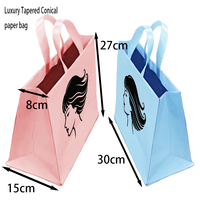 Sacs cadeaux en papier coniques personnalisés, sacs fourre-tout en papier kraft avec logo, sacs de shopping de luxe pour emballages cadeaux de boutique