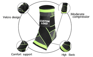 Échantillon gratuit Manchon de soutien de la cheville Attelle élastique réglable par compression pour le basket-ball sportif Orthèse orthopédique Douleur - Product Image 4