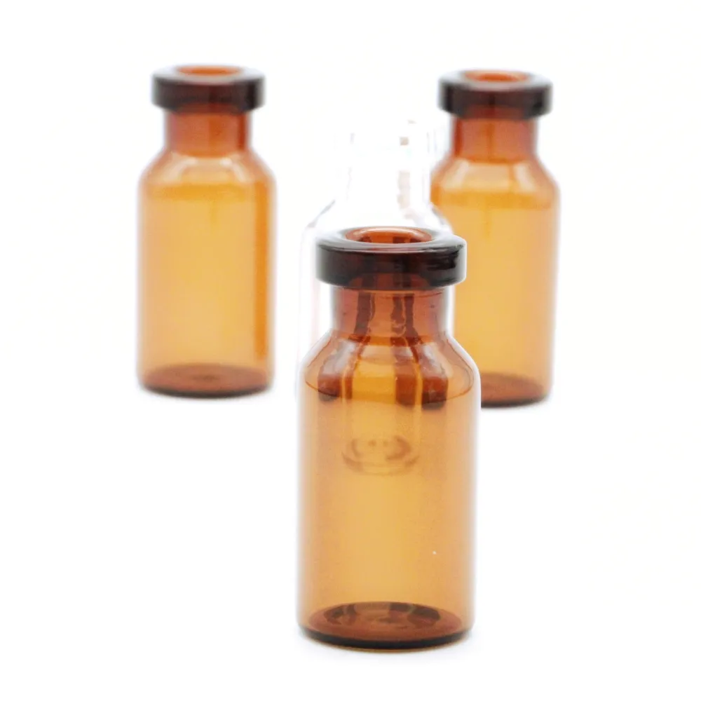 high quality customized empty glass vials with rubber stopper and caps