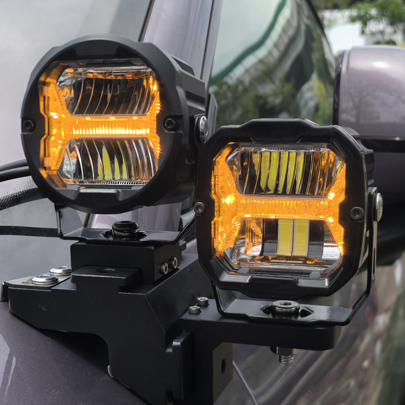 Aurora 3 Inch 12V 24V 50W Spot Beam White Yellow With DRL LED Fog Light Work Light Accessories for SUV 4WD Car Bike Motorcycle