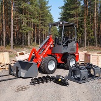 Europäischer Verkaufsschlager: Neuer 4-Rad-Kompakt-Minilader, Landwirtschaftlicher Hoftransporter, CE Euro 5 Diesel-Lader mit Schaufel