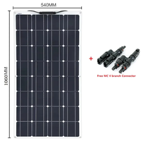 Module de panneaux solaires semi-flexible monocristallin 100W 12V ETFE Walkable haute efficacité pour bateau EV voitures fourgonnettes caravanes MC-4 RVs