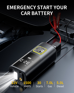 Xách tay không dây mini máy bơm không khí kỹ thuật số Tire Pressure Gauge 150 PSI Max 12V DC xe lốp <span class=keywords><strong>Inflator</strong></span> 4000mAh pin không có đánh giá nào - Product Image 4