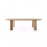 Table à manger moderne simple de style nordique en bois massif, table de salle à manger d'appartement, table de conférence, bureau multifonction