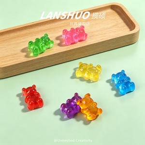 Oso de peluche de resina Lanshuo en miniatura, decoración 3D, accesorios de bricolaje para la fabricación de joyas y fundas de teléfono - Product Image 2