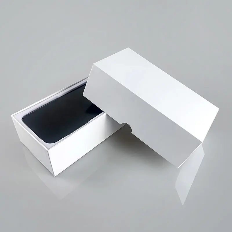 Cajas de cartón personalizadas i-phone Cup de dos piezas con tapa y base, caja de embalaje de almacenamiento de regalo para teléfono móvil para Samsung
