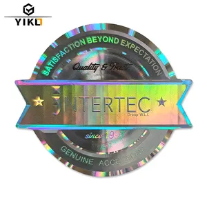 Yiko Custom Circular Glitter Hologram Sticker Printing Waterproof Logo Laser Holographic 1 Time Used For Bottles