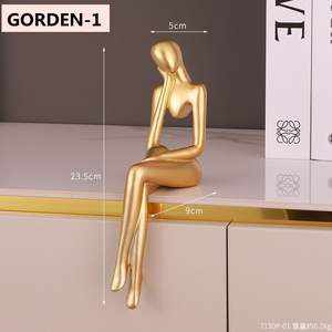 Statue de penseur décoration de la maison étagère décoration Accents résine bibliothèque Figurines abstraites <span class=keywords><strong>Sculpture</strong></span> moderne à collectionner - Product Image 5