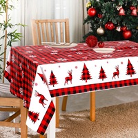 Nappe Jetable de Fête en PE Thème Père Noël pour Décoration de Table et Événements Festifs