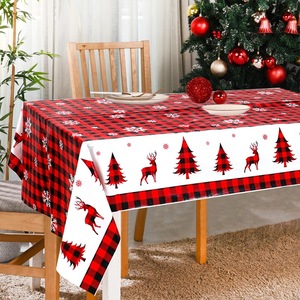 Mantel Desechable de PE con Temática de Papá Noel para Decoración de Mesa de Fiesta y Eventos Festivos - Product Image 3