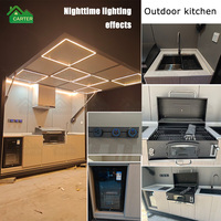 Cocina Exterior Prefabricada de Alta Gama, Gabinete de Acero Inoxidable, Diseño Modular con Vidrio Hidráulico Eléctrico, Resistente al Fuego y a la Intemperie, para Apartamentos