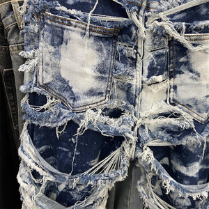 Destroy Ragged Splicing American High Street Hip Hop Hipster Street Jeans y pantalones de moda - Product Image 4