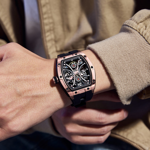 Orologio da Uomo Automatico di Lusso con Tourbillon Meccanico, Cassa in Acciaio Inossidabile, Quadrante Scheletrato, Cinturino in Silicone CHANCE JC-9-198G-4 - Product Image 6